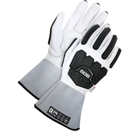 Lined Pearl Goatskin 5 Gauntlet W/Backhand Protection, Shrink Wrapped, Size L